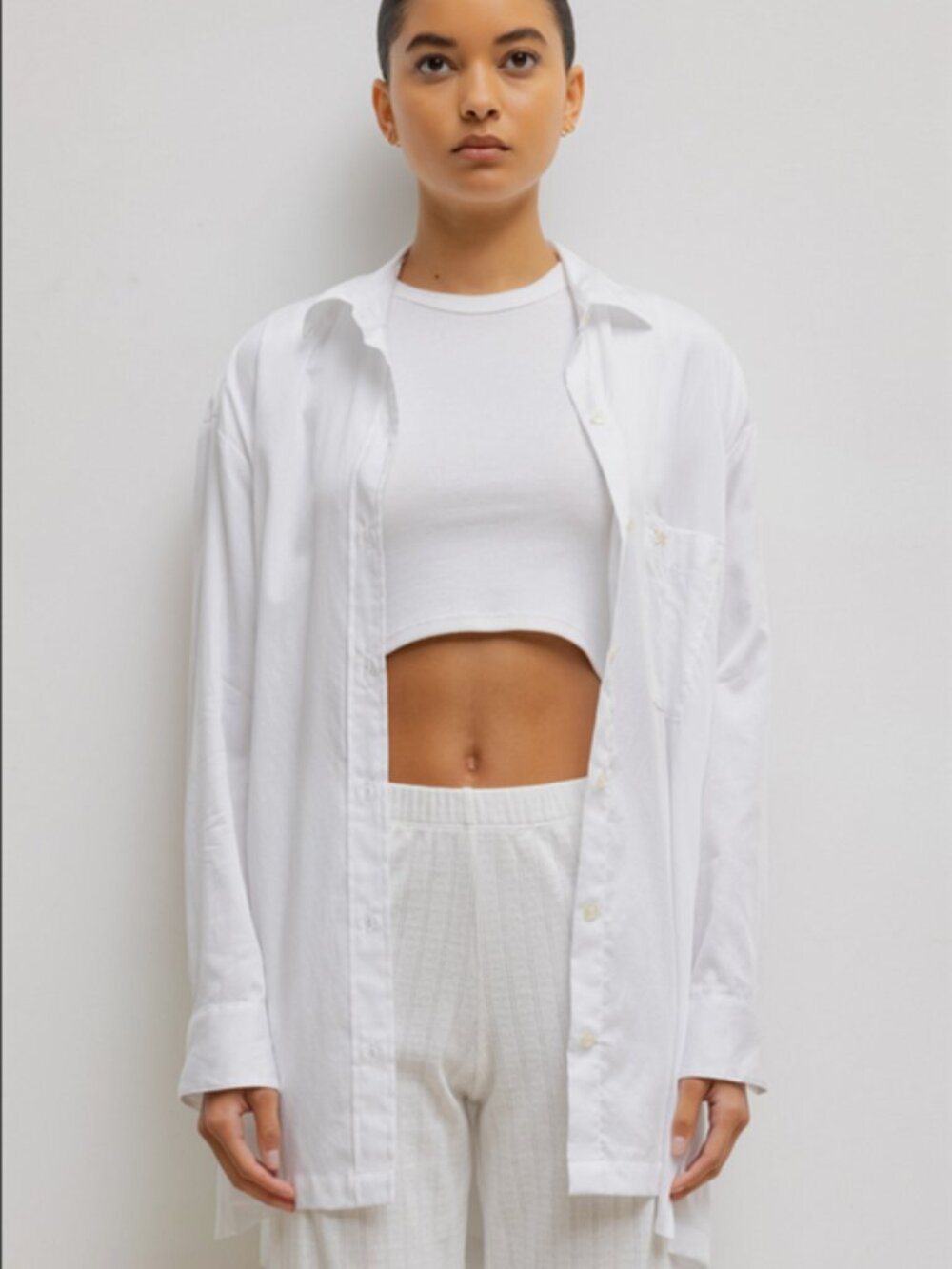 LESET Yoko Oversized Button Down - White